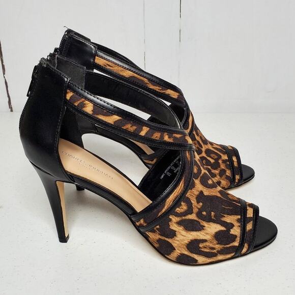 Charles Jourdan Shoes - Charles Jourdan Paris Amy Leopard Print Peep Toe Sandals 9.5